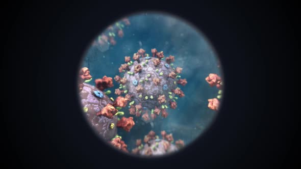 Microspcopic View of the Coronavirus as Seen Through a Microscope