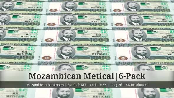 Mozambican Metical | Mozambique Currency - 6 Pack | 4K Resolution | Looped alt