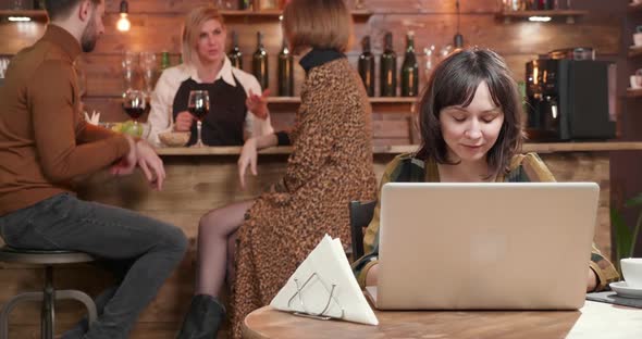 Beautiful Girl Cheer Up After Receiving Good News alt