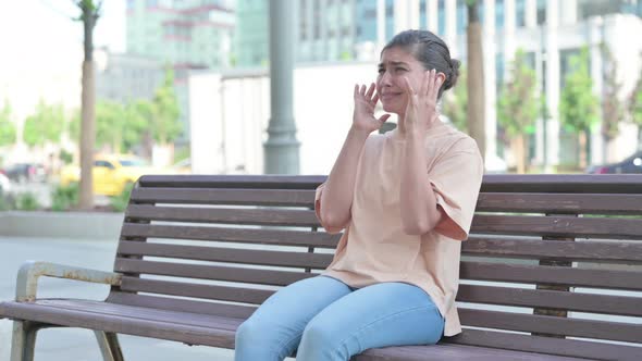Tense Indian Woman Feeling Frustrated While Sitting in Office alt