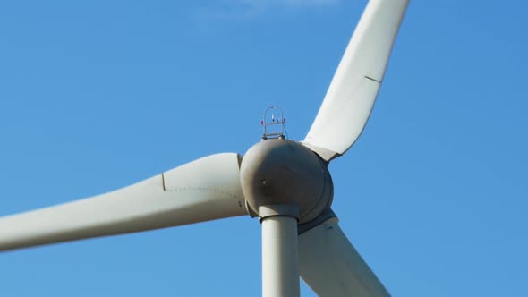 Closeup of working windmill