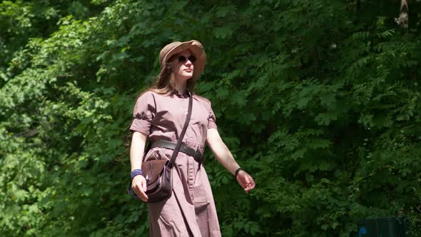 Romantic Girl Walking in the Woods alt