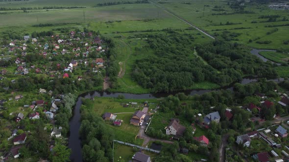 Aerial Flying Over the Countryside alt