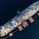 A Gas Tanker is Anchored at Sea Aerial View 4 K - VideoHive Item for Sale