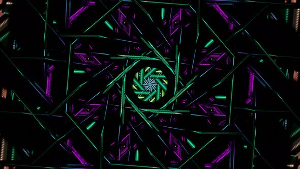 Flowing Multicolored Kaleidoscope Endless Animation