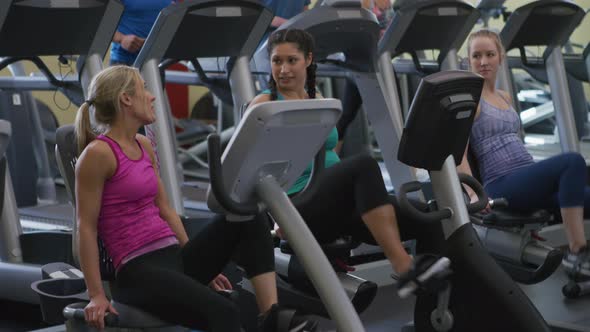 Group of women working out at gym