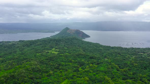 Lake Crater at Taal Volcano. Philippines. alt