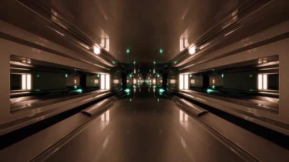 A 3D Illustration of  FHD 60FPS Futuristic Neon Corridor