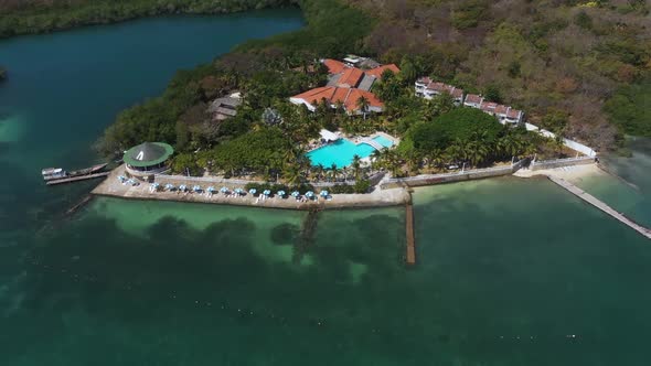 Rosario Islands in Cartagena De Indias Colombia Aerial View