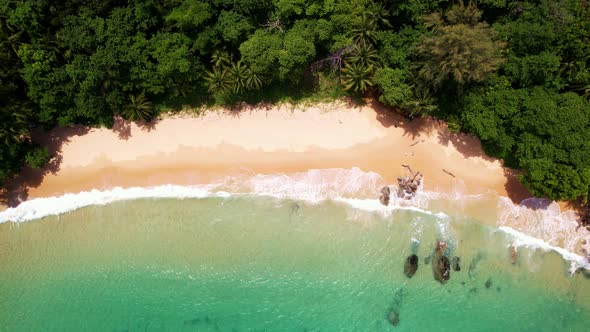 Phuket beach sea Amazing beach Aerial view of Tropical beach sea in the beautiful Phuket island alt