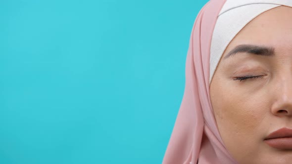 Sad Young Muslim Woman Close Up