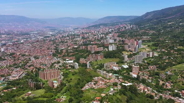 Aerial View Of Medellin From Nutibara Hill Colombia