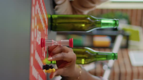Vertical Video Diverse Group of Friends Playing Charades Board Games alt