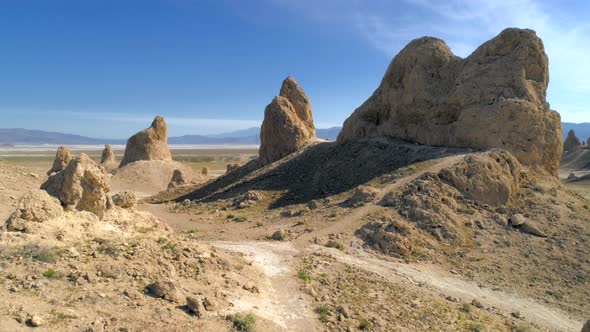 The Unusual Landscape with Tufa Spires Rising From the Bed of the Searles Dry Lake Basin alt