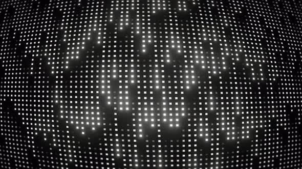Abstract Deformed Greyscale Glowing Dot Flow