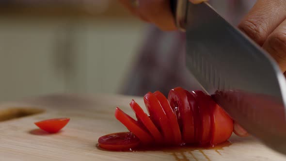 Tomatoes Wooden Board Kitchen Background Camera Spinning Around alt