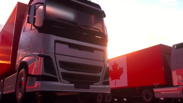 Cargo Trucks with Canada Flag alt