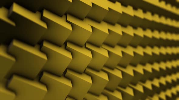 Abstract wall of blocks moving in organic way alt