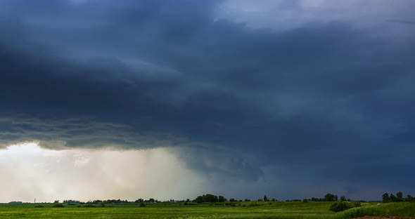 -Timelapse Storm Clouds and Heavy Rain, Timelapse of the Beginning of a Thunderstorm