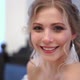 Beautiful Blonde Bride Poses Closeup in a Chic Rich Indoor - VideoHive Item for Sale