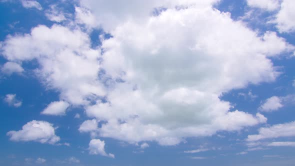 6K Time Lapse Beautiful Motions White Clouds on Blue Sky Background alt