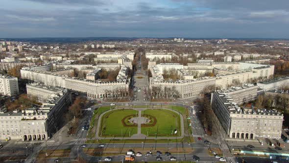 Central Square in Nowa Huta (New Steel Mill) district of Krakow, Poland alt