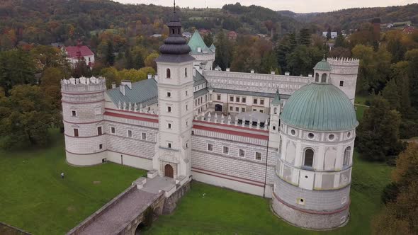 Aerial View To Krasicki Palace in Krasiczyn, Poland