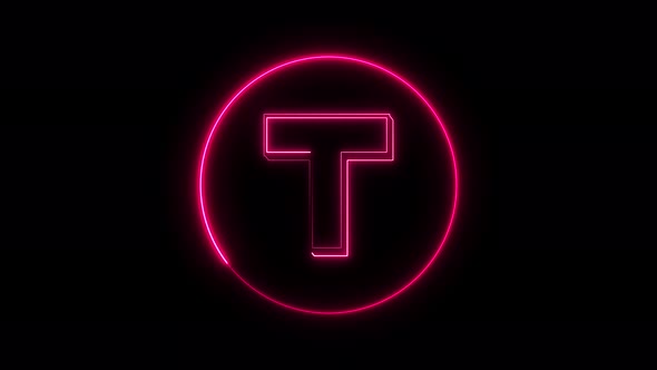 Glowing neon font. pink color glowing neon letter. Vd 491