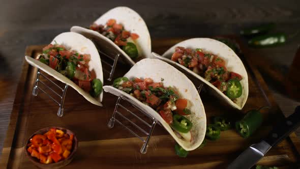 Meat Tacos on Wood Board 19