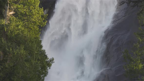 View of Shannon Falls and Water Rushing Down the Canyon alt