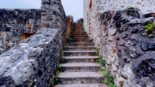 Staircase of Castle Chateau De La Madeleine in Chevreuse France alt