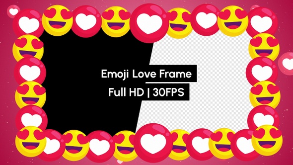 Love Heart Emoji Frame Background with Alpha alt