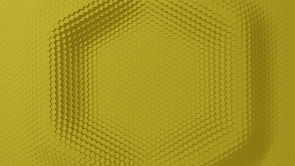 Abstract yellow hexagon with offset effect