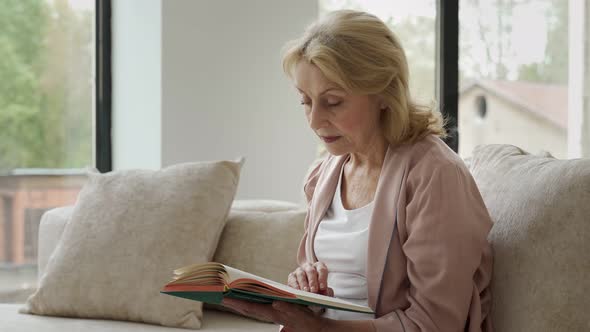 Elderly Woman Resting at Living Room alt