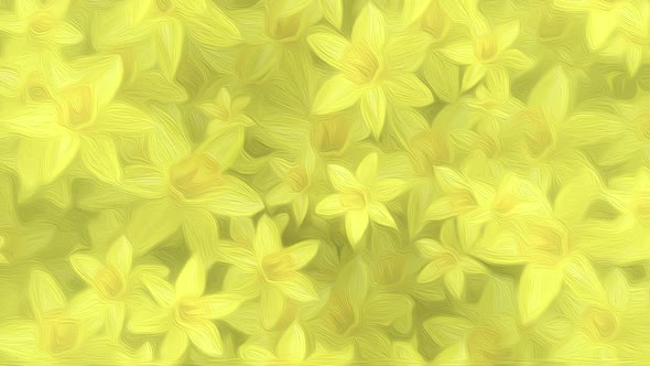 Springtime Floral Daffodil Flowers Oil Painting Background alt
