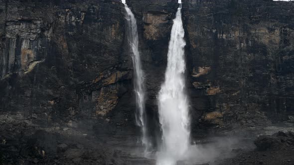 Majestic Twin Falls in Yoho Valley alt