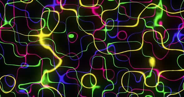 Abstract twisted neon lines background
