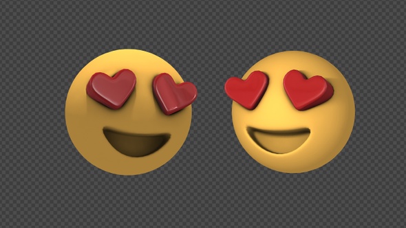 Emoji Smiling Face With Heart-Shaped Eyes Transitions (2-Pack)