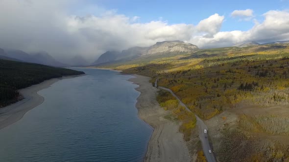 Storm Brewing Over Lake Sherburne North Entrance Glacier National Park 