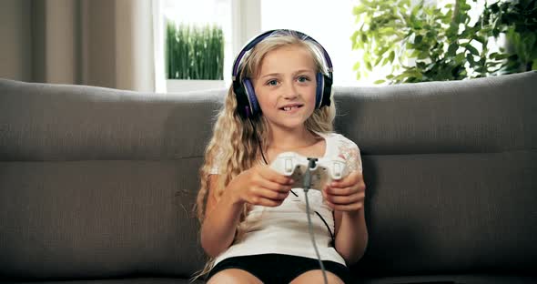 Girl Winning Video Game