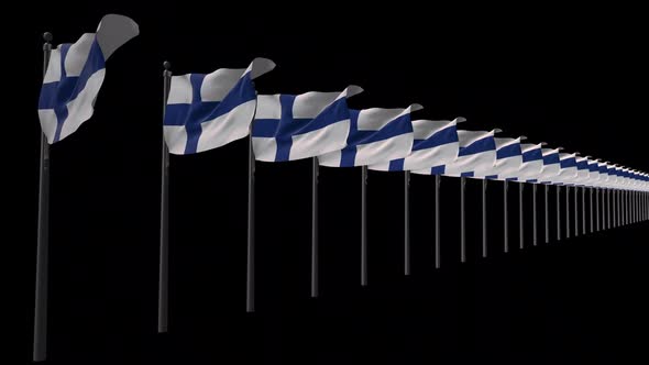 Row Of Finland  Flags With Alpha 2K alt