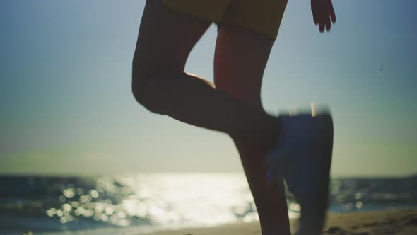 Close-up of sportsman legs alt