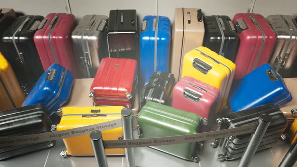 Loopable front view at the baggage storage. Packing airplane. Airplane. 4k HD alt