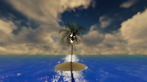 A Lone Palm Tree On A Piece Of Sand In The Ocean 3 alt