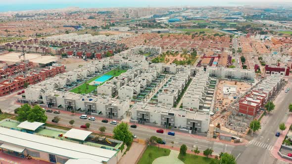Aerial View. Torrevieja From the Air, the Coastline Ana Roofs alt