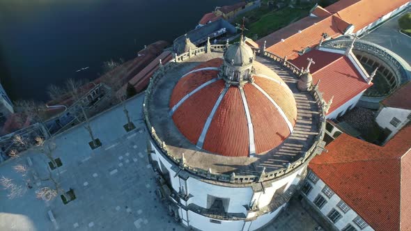 Aerial View of Serra Do Pilar Monastery in Porto alt