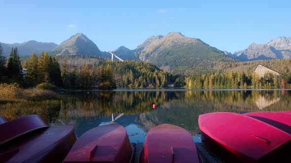 Picturesque Autumn View of Lake Strbske Pleso in High Tatras National Park