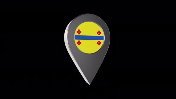 3d Animation Map Navigation Pointer With Flag Of Papayan (Colombia) With Alpha Channel - 4K alt