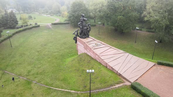 Kyiv, Ukraine Aerial View in Autumn : Babi Yar - the Place of the Murder of Jews During the Second alt