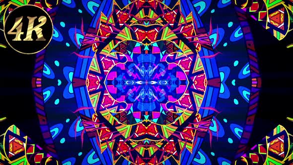 Ethnic Colorful Psychedelic 4 K